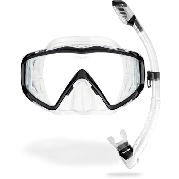 Kit de esnórquel Cressi Pano 3 y Supernova Dry Clear/Black