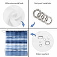 thumbnail image 3 of Blue Stripes Shower Curtain Set - Standard 72" x 72" Washable Bathtub Curtain with 12 Hooks, Watercolor Retro Ombre Abstract Tie Dye Art Waterproof Fabric Stall Shower Curtains for Bathroom Décor, 3 of 6