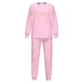 thumbnail image 7 of Kids Girls Pajamas Set Cute Bow Tie Print Long Sleeve Crewneck Top with Pants Cozy Pajamas Set Fall Pajamas Set 11-12 Years, 7 of 7