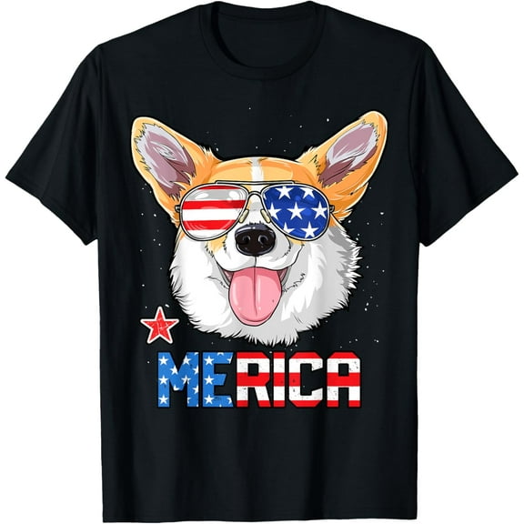 Corgi Merica 4th of July T shirt Kids Boys Girls Dog Puppy T-Shirt Tops Tee
