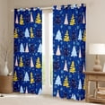 thumbnail image 2 of Feelyou Blue Xmas Tree Curtains Pack of 2 (42x84 Each), Merry Christmas Curtains Blackout, Princess Fairy Tale Bedroom Curtains, Microfiber Bedroom Decor, 2 of 6