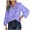 Purple-03, variant on Perfectbot Womens Fashion Blouses Printed V Neck Ruched Tops Casual Puff Long Sleeve Loose Shirts