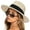 Beige, variant on Wide Brim Straw Fedora Sun Hat with Black Band Lightweight Packable Summer Panama Hat for UV Protection - Khaki