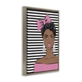 thumbnail image 2 of Stupell Industries Modern Girl with Bow & Jewel Earrings Brown Floating Frame Canvas Art, 17 x 25, by Martina Pavlova, 2 of 8