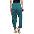 thumbnail image 2 of Stylesindia Solid Cotton Viscose Lycra Women's Patiala Harem Pants (Peacock), 2 of 3