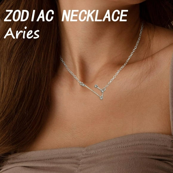 HOARBOEG Necklace for Women Girlfriend As Gifts Twelve Constellation Lady Necklace Christmas Small Gift Pendant Necklace Ornamen