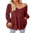 thumbnail image 2 of PENGXIANG Tunique pour Femmes T-Shirts à Manches Longues et Col Rond, 2 of 7