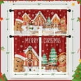 thumbnail image 6 of Christmas Kitchen Window Curtains and Valances Set 36 Inch, Gingerbread Man Merry Christmas Short Tier Curtain for Cafe Living Room Bathroom, Xmas Red 3 Pieces Set Kitchen Decor, 6 of 7