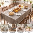 thumbnail image 6 of MeyJey 55”x84” Tablecloths for Rectangle Tables, Waterproof Linen Cotton Farmhouse Table Cloths with Tassel for Kitchen Dining, Brown, 6 of 10