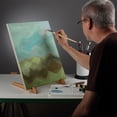 thumbnail image 4 of The Original Overby Tabletop Painting Easel 3 pack, Portable Compact Easy Carry, Hold & Display Stretched Canvas Stable, 12" Inches, Natural Wood, 4 of 7