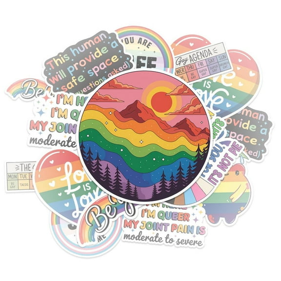 10 Pcs LGBTQ  Pride Stickers | Rainbow Love & Safe Space Vinyl Decal Pack of 10 | Be You, Love is Love