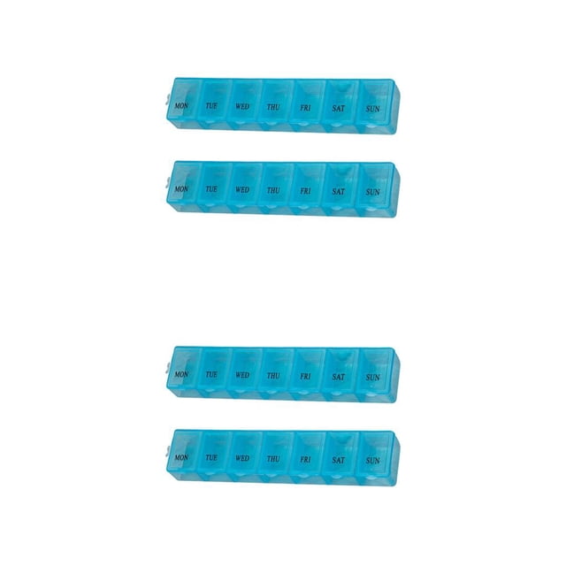 Caja de pastillas portátil Yuarrent 2 piezas organizador semanal dispensador a prueba de polvo Azul