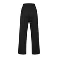 thumbnail image 4 of KeShDi Winter Cotton Pants For Women Women Winter Solid Color Casual Fashion Elastic Waist Wide Leg Pants Double Pocket Sports Pants Long Pants Black L, 4 of 6