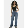 thumbnail image 4 of No Boundaries High Rise Baggy Wide Leg Jeans, 32" Inseam, Women's and Women's Plus XXS-4X, 4 of 5