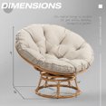 MeetLeisure Wicker Outdoor Patio Papasan Lounge Chair with Beige ...