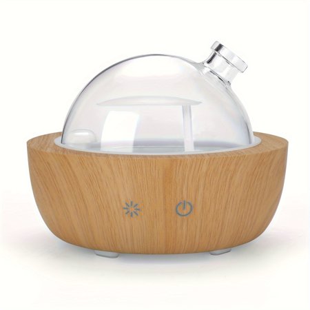 Household Glass Essential Oil Diffuser Wood Grain Base Humidifier Decorative Bedroom Air Diffuser Diffuser 6.76 oz Various Holiday Gifts Such As Thanksgiving Halloween Christmas Etc.