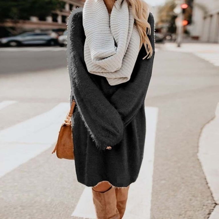 ladies sweater midi dress Ribbed Sweater Midi Dress