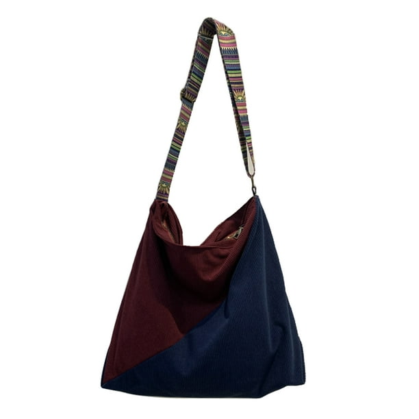 Women's Crocheted Crossbody Tote Hobo Bag, Knitted Shoulder Handbag