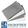 thumbnail image 4 of Dan River 12x12in Microfiber Rags for Cleaning, Car Towels & Washcloths - Gray & White, 24 Pack, 4 of 9