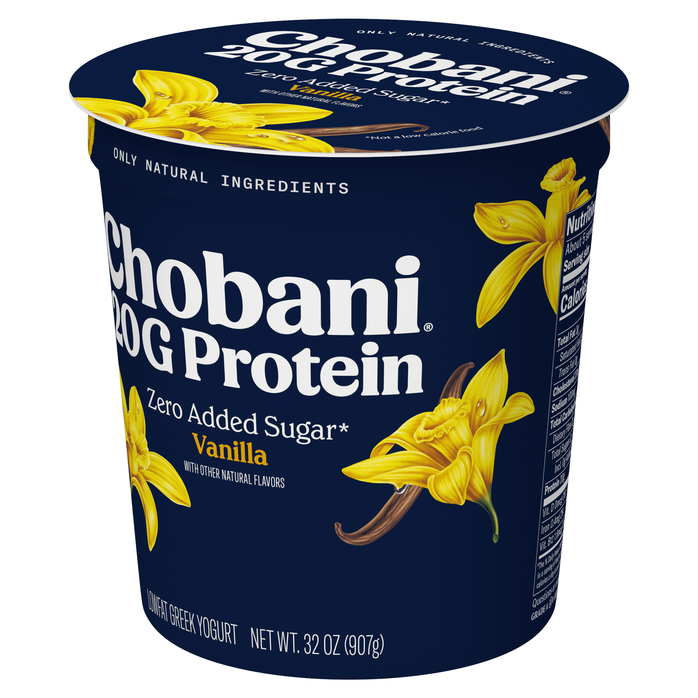 Chobani 20G Protein Low-Fat Greek Yogurt Vanilla 32oz Tub