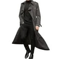 thumbnail image 3 of JURANMO 50% Percent off Deals Today Trench Coat for Men Full Length Double Breasted Lapel Long Coats Casual Slim Fit Fall Winter Classic Business Overcoat Dark Gray XL, 3 of 5