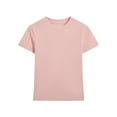 thumbnail image 4 of Womens Cotton T Shirt Short Sleeve Solid Color Crew Neck Basic Stretchy Tops Casual Summer Slim Fit Tee Pink Womens Tops, 4 of 6