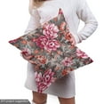 thumbnail image 5 of Ambesonne Floral Fabric by the Yard Upholstery, Flowers Monochrome Leaves, 3 Yards, Raspberry and Dark Green, 5 of 5