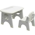 thumbnail image 1 of Ensemble Table et Chaise pour Enfants, Table d'Activités Multifonctionnelle avec Tablette de Rangement (Gris), 1 of 8