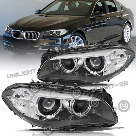 Pair of 2014-2017 BMW 5 Series Headlights F10 F18 528i 535i 550i W/O AFS LH&RH