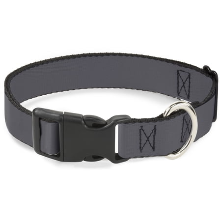 Buckle-Down Pet Collar, Dog Collar Plastic Buckle, Charcoal, 9.5 to 14.5 Inches 0.5 Inch Wide