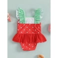 thumbnail image 5 of Toddler Baby Girl Swimsuit 3 6 12 18 24 Months 2T 3T Cute Watermelon Print Sleeveless Square Neck Ruffle Bathing Suit Summer Baby Swimwear, 5 of 9