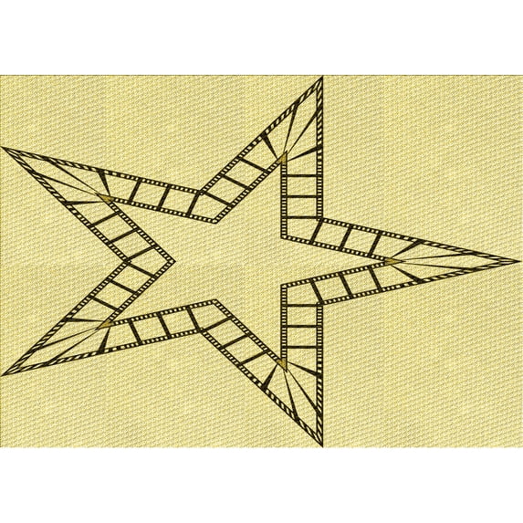 Ahgly Company Indoor Rectangle Patterned Sun Yellow Area Rugs, 6' x 9'