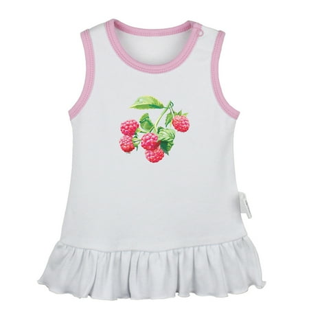 

Fruit Raspberry Pattern Dresses For Baby Newborn Babies Skirts Infant Princess Dress 0-24M Kids Graphic Clothes (White Sleeveless Dresses 12-18 Months)