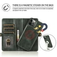 thumbnail image 7 of ELEHOLD for iPhone 14 6.1 inch Luxury Heavy Duty Wallet Case with Card Slots Dual-Use Detachable Phone Case Magnetic Function Lanyard Shockproof Wallet Case,Darkgreen, 7 of 7