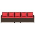 thumbnail image 4 of vidaXL Patio Sofa 5-Seater with Cushions Brown Poly Rattan, 4 of 9