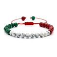 thumbnail image 1 of Pulsera con cuentas de la bandera de Palestina del Líbano, pulsera con cuentas rojas, verdes y blancas de la bandera, pulsera ajustable con cuentas de la bandera del Líbano Palestina Z6R5, 1 of 7