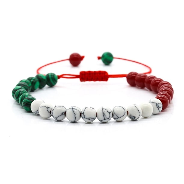LUVCLS Pulsera trenzada y cuentas Boho Vintage Turquesa Traje elegante es y