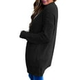 thumbnail image 4 of Cardigans on Womens Ladies Solid Open Front Soft Chunky Pocket Long Sleeve Coat Outerwear Cardigan, 4 of 7