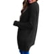 thumbnail image 4 of ICHUANYI Clearance Womens Ladies Solid Open Front Soft Chunky Pocket Long Sleeve Coat Outerwear Cardigan(Black, M) ICHUANYI WER2023081201149, 4 of 7