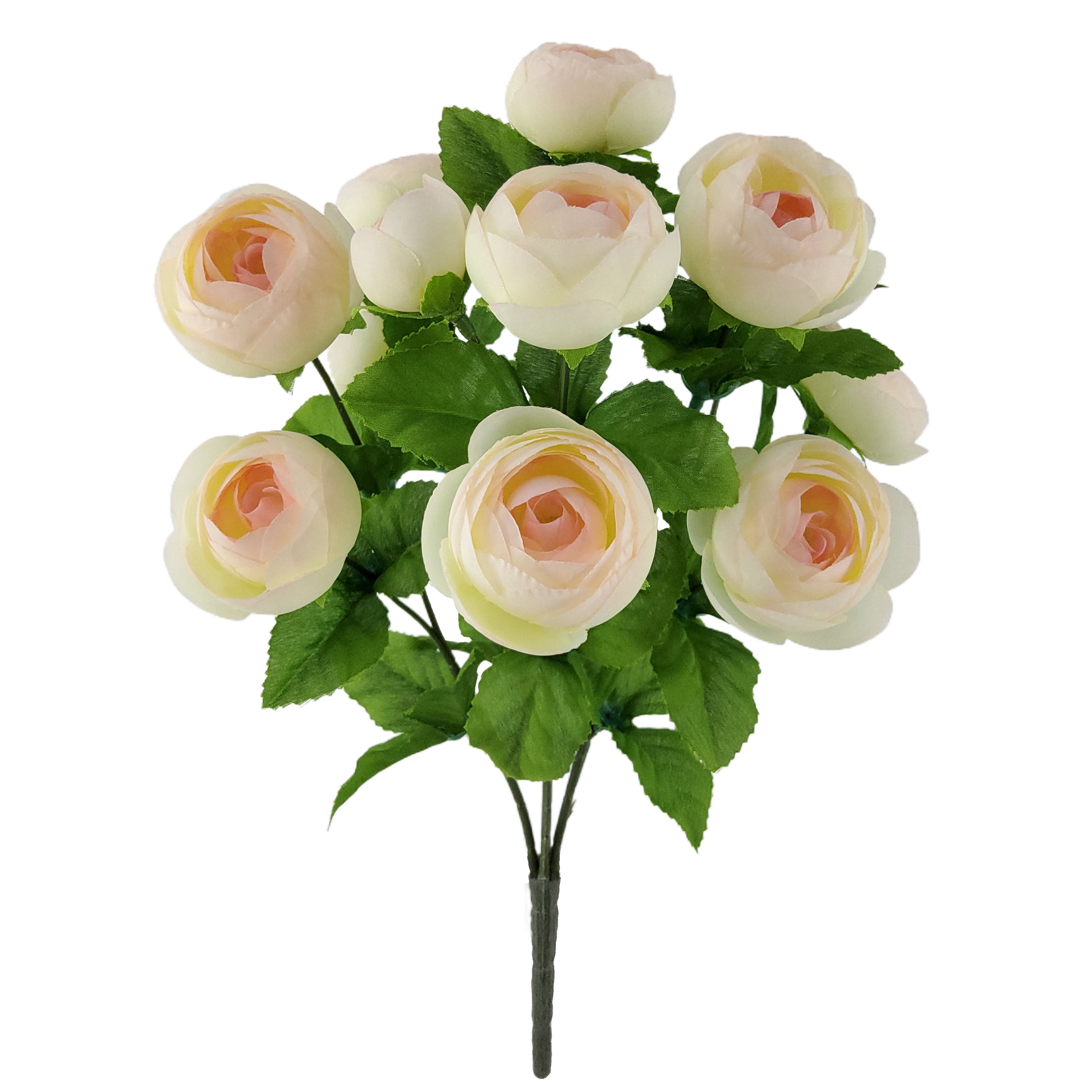 (2 pack) Mainstays Indoor Artificial Flower Ranunculus Bush, Lt Pink Color. Assembled Height 15"