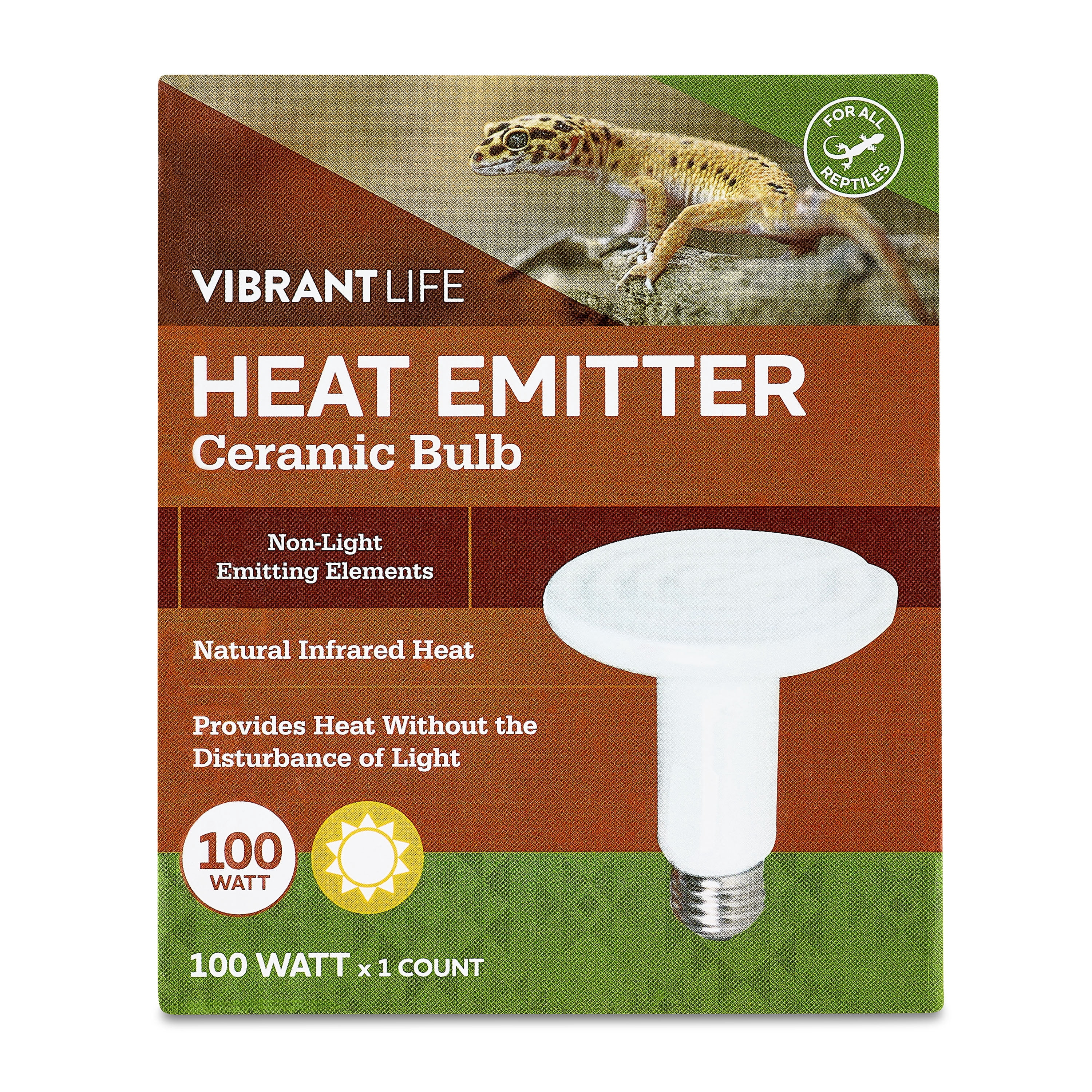 (12 pack) Vibrant Life Ceramic Bulb Heat Emitter for Reptiles, Non-Visible Heat 100 Watts