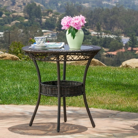 Figi Brown Outdoor Table with Glass Top (Best Furniture For Studio Apartment)