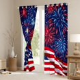 thumbnail image 3 of Manfei Fireworks American Flag Kitchen Curtains,Patriotic Theme Black Out Curtains Pack of 2 (42x63 Each),Red White Navy, 3 of 7