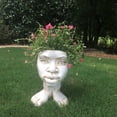 thumbnail image 4 of Homestyles Antique White 13 in. Auntie Kayla the Muggly Face Humorous Statue Planter Holds 5 in. Pot, 4 of 4