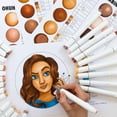 thumbnail image 4 of Ohuhu Alcohol Markers 24 Skin Tone Set, Chisel & Brush Tips, Honolulu Series, Refillable for Artists & Coloring, 4 of 8