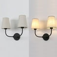 thumbnail image 2 of Permo Vintage Double Sconce Antique 2-Lights with Flared Funnel Linen Beige Fabric Shade, 2 of 12