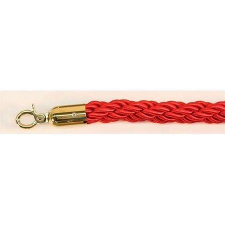 

VIP Crowd Control 72 in. Braided Rope with Gold Hook - Red