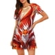 thumbnail image 1 of Easygdp Red Sun Flame Fox Camisón de manga corta para mujer, informal, estampado, 1 of 6