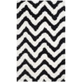 thumbnail image 5 of SAFAVIEH Barcelona Carmella Chevron Stripes Shag Area Rug, Ivory/Black, 3' x 5', 5 of 9