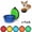 Blue + Green, variant on 2-Pack Collapsible Pet Bowls with Carabiners, BPA-Free TPE Foldable Dog Cat Travel Bowl for Camping Hiking, 20oz Portable Food & Water Dish (Black+Green)